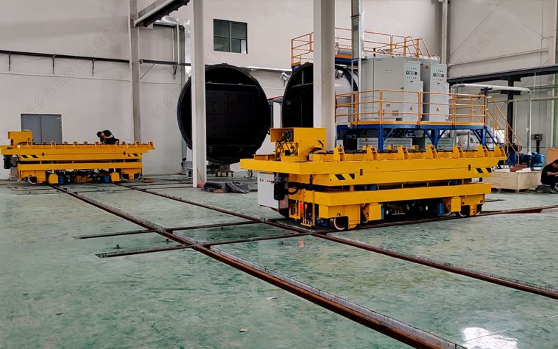真空爐、烘干爐重型物料流轉(zhuǎn)利器——平移換軌地平車(chē)